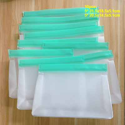 Saci reutilizabile pentru depozitarea alimentelor Saci PEVA cu fermoar Saci pentru gustare Saci pentru sandvici Saci pentru congelator rezistent la scurgeri pentru bucatarie Carne Fructe Legume Prânz