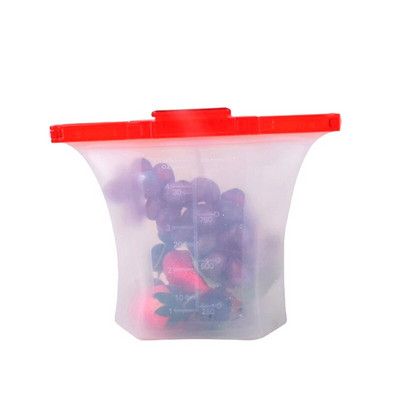 Najnovšie jednokrokové uzamykateľné nepriepustné silikónové vrecko na potraviny, kontajnery na sendviče, tekuté občerstvenie, ovocie, opakovane použiteľné silikónové vrecko na potraviny