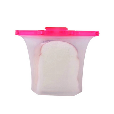 Najnovšie jednokrokové uzamykateľné nepriepustné silikónové vrecko na potraviny, kontajnery na sendviče, tekuté občerstvenie, ovocie, opakovane použiteľné silikónové vrecko na potraviny