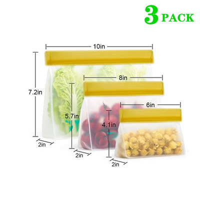 Nové silikónové vrecko na potraviny, opakovane použiteľné silikónové mraziace vrecko, vylepšené nepriepustné vrchné vrecko na uchovávanie čerstvosti, kuchynské ovocie, silikónové vrecko na zips