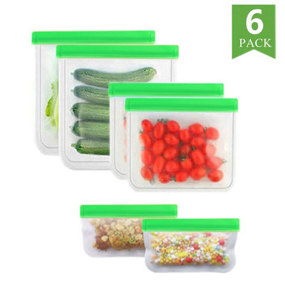 15 bucăți/set de pungi de alimente din silicon PEVA pungă de conservare a alimentelor pungă etanșă pentru fructe și legume, cu fermoar pentru depozitarea alimentelor.