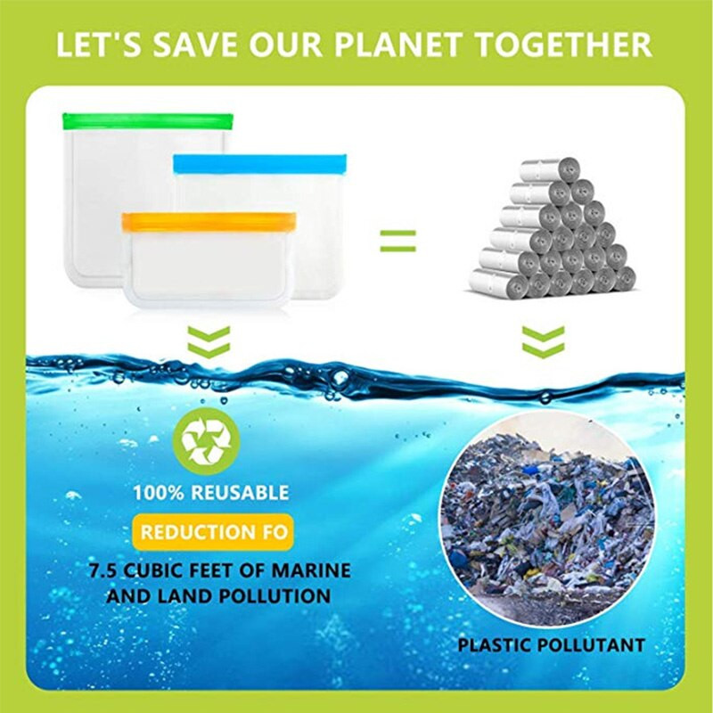 15 bucăți/set de pungi de alimente din silicon PEVA pungă de conservare a alimentelor pungă etanșă pentru fructe și legume, cu fermoar pentru depozitarea alimentelor.