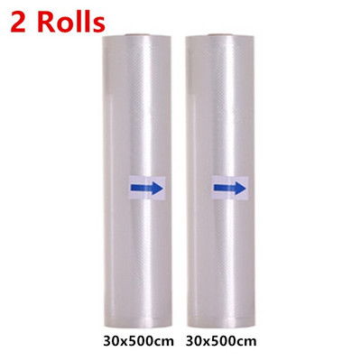 2 rolky vreciek do vákuového balenia na skladovanie potravín a udržiavanie čerstvosti 12/15/17/20/22/25/28/30*500 cm vákuové baliace vrecká 2 rolky