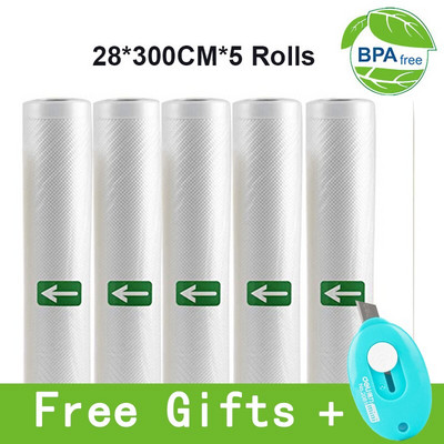 Sous Vide rolovacie vrecká pre vákuové baliace stroje, balenie potravín, vákuové vrecká pre vákuovú uzatvárateľku, dĺžka 300 cm