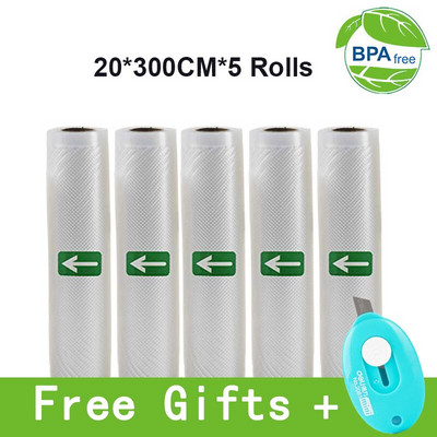 Sous Vide rolovacie vrecká pre vákuové baliace stroje, balenie potravín, vákuové vrecká pre vákuovú uzatvárateľku, dĺžka 300 cm