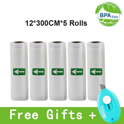 Sous Vide rolovacie vrecká pre vákuové baliace stroje, balenie potravín, vákuové vrecká pre vákuovú uzatvárateľku, dĺžka 300 cm