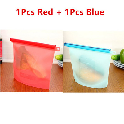 Silikónové vrecká na potraviny 500/1000/1500ml, opakovane použiteľné vrecko na uchovávanie čerstvosti potravín, uzatvárateľné na zips, mrazničky, varenie a varenie (sada 2 a 4 kusov)
