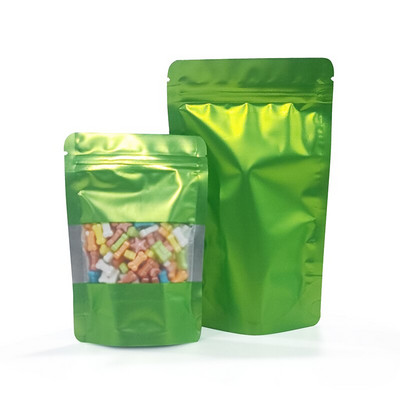 Vlastné logo Tlač laminované hliníkové Mylar balenie Stand Up Puzdro Matná čierna farebná taška s oknami