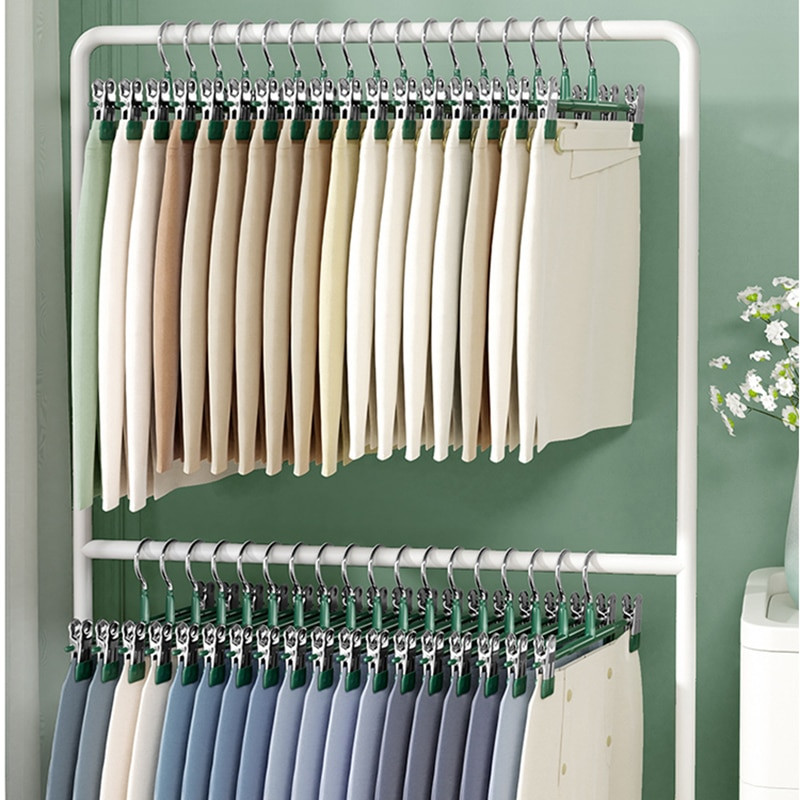 10 vnt. nerūdijančio plieno kelnių kabykla, drabužių kabykla, neslystanti segtukai kelnių pakabos apatinių drabužių laikymo spinta, džiovinimo lentyna