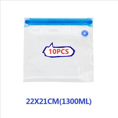 Vákuumos tömítésű zacskók Újrafelhasználható élelmiszertároló táskakészletek kézi pumpás zacskó tömítőkapcsokkal Élelmiszer-csomagolás élelmiszer tárolására Fagyasztás