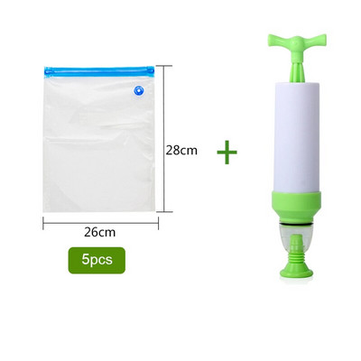 Vákuumos tömítésű zacskók Újrafelhasználható élelmiszertároló táskakészletek kézi pumpás zacskó tömítőkapcsokkal Élelmiszer-csomagolás élelmiszer tárolására Fagyasztás