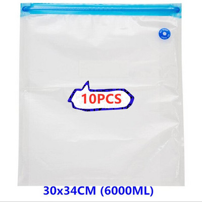 Vákuumos tömítésű zacskók Újrafelhasználható élelmiszertároló táskakészletek kézi pumpás zacskó tömítőkapcsokkal Élelmiszer-csomagolás élelmiszer tárolására Fagyasztás