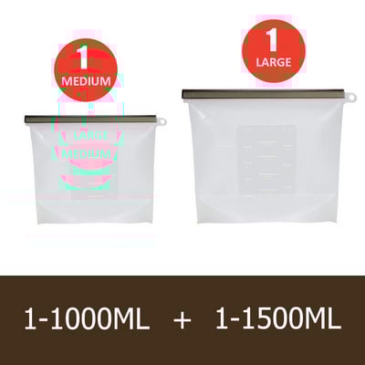 4/8 ks opakovane použiteľné silikónové úložné vrecko opakovane použiteľné silikónové vrecká na potraviny na utesnenie potravín so zipsom, mrazničky, varenie a čerstvé vrecká