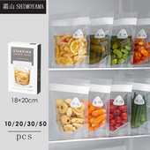SHIMOYAMA opakovane použiteľné LDPE potravinové vrecko na mrazenie, stojace uzatvárateľné vrecko na zips, nepriepustné nádoby, kuchynské čerstvé obaly, bez BPA