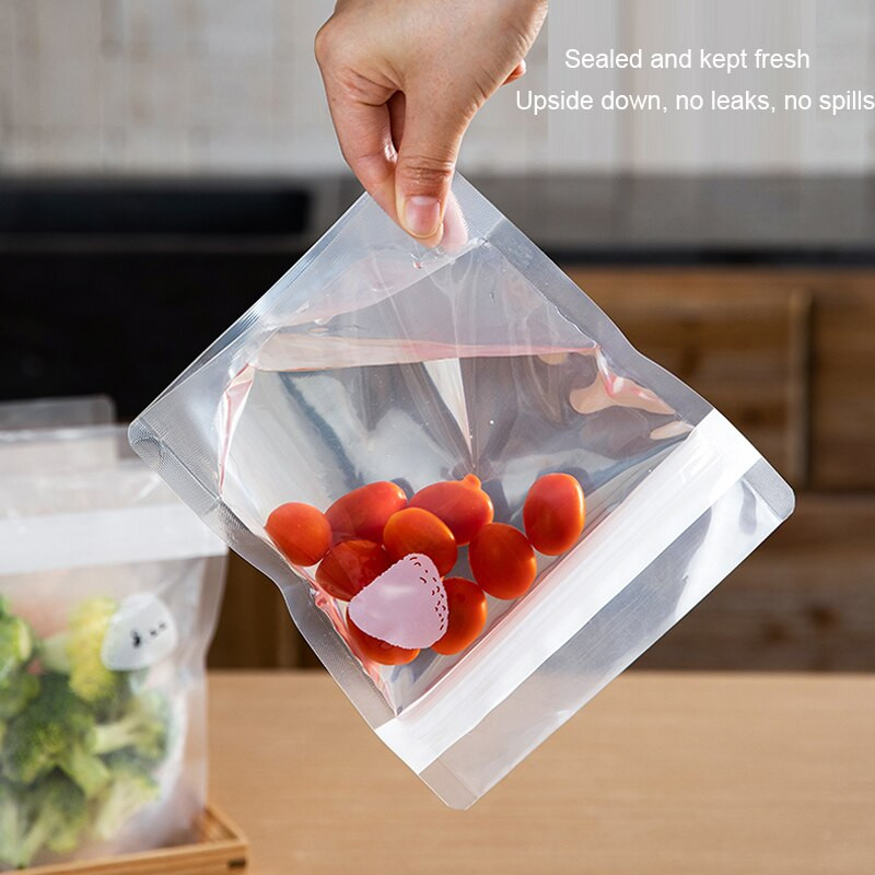 SHIMOYAMA opakovane použiteľné LDPE potravinové vrecko na mrazenie, stojace uzatvárateľné vrecko na zips, nepriepustné nádoby, kuchynské čerstvé obaly, bez BPA