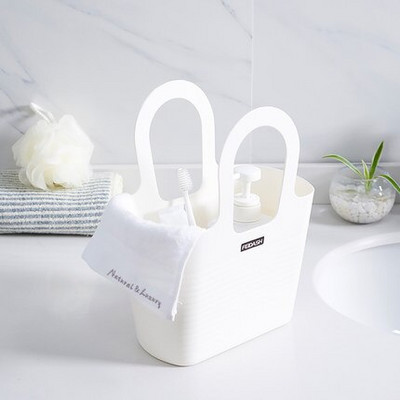 Кошница за миене, преносима кошница за душ, кошница за съхранение на тоалетни принадлежности, корейска сладка кошница за баня