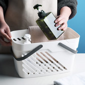 Φορητό καλάθι μπάνιου Πλαστικό καλλυντικά μπάνιου Αποθήκευση Καλάθι αποστράγγισης Καλάθι μπάνιου Αποθήκευση μπανιέρας