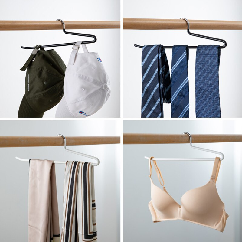 SHIMOYAMA 5/10 vnt Neslystančios kelnių pakabos Daugiafunkcinės kelnių laikymo lentynos Spinta Drabužių Organizatorius Plieninis sijonas kaklaraištis lentyna