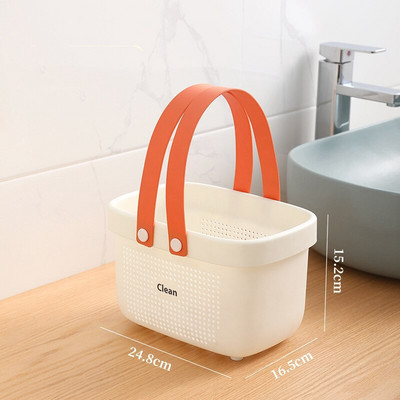 Nordic Storage Basket With Handle Cosmetic Storage Box Μπάνιο Καλάθι μπάνιου Οικιακό μακιγιάζ Κουζίνα Μεγάλο δοχείο αποθήκευσης