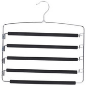 Jauni bikšu pakaramie, ietaupa vietu, 3 vairāku metāla pakaramo komplekts, stabils, neslīdošs polsterējums, grozāmi bikšu stieņi