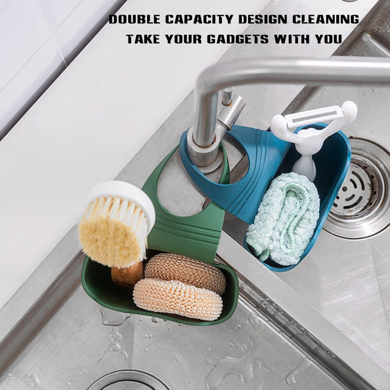 Κρεμαστό καλάθι αποστράγγισης νεροχύτη κουζίνας Ρυθμιζόμενο κουμπί ώθησης Tap Hanging Strainer Πολυλειτουργικό Βολικό γρήγορο στέγνωμα PR Έκπτωση