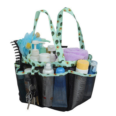 Διχτυωτό ντους Caddy Tote για Απαραίτητα Είδη Δωμάτιου Κοιτώνα, Κρεμαστή μεγάλη φορητή τσάντα καλλωπισμού με γάντζο κλειδιού