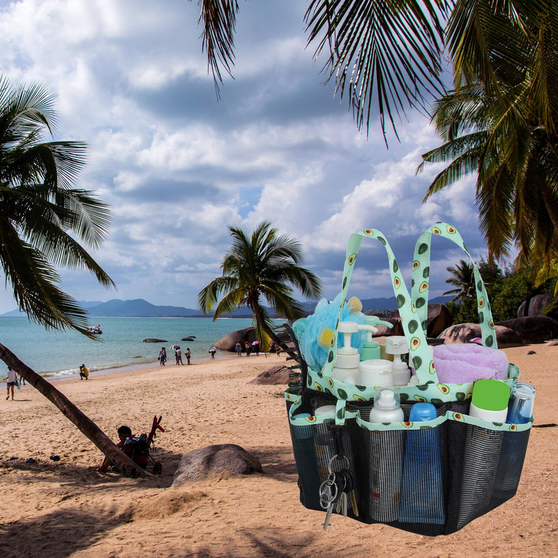 Διχτυωτό ντους Caddy Tote για Απαραίτητα Είδη Δωμάτιου Κοιτώνα, Κρεμαστή μεγάλη φορητή τσάντα καλλωπισμού με γάντζο κλειδιού