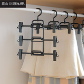 SHIMOYAMA 3-vrstvový vešiak na nohavice, svorka na vysoko kvalitné sukne a nohavice, vešiak na oblečenie, nastaviteľné klipy, šatník, protišmykový organizér