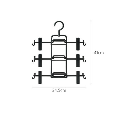 SHIMOYAMA 3-vrstvový vešiak na nohavice, svorka na vysoko kvalitné sukne a nohavice, vešiak na oblečenie, nastaviteľné klipy, šatník, protišmykový organizér