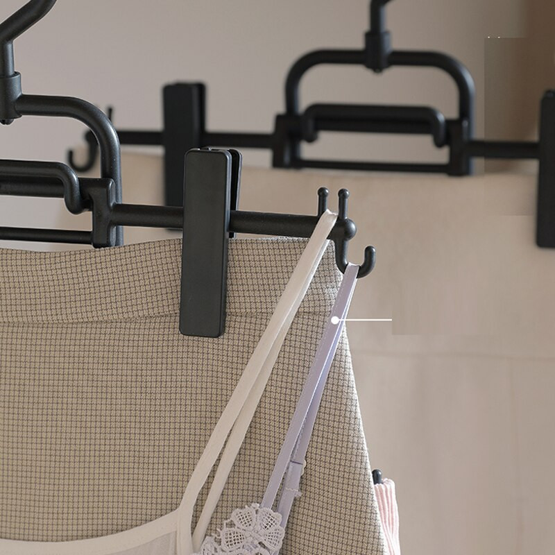 SHIMOYAMA 3-vrstvový vešiak na nohavice, svorka na vysoko kvalitné sukne a nohavice, vešiak na oblečenie, nastaviteľné klipy, šatník, protišmykový organizér