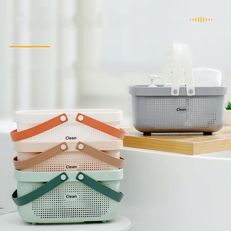 Καλάθι μπάνιου Καλάθι αποθήκευσης με είδη πλυσίματος μπάνιου Φορητό φορητό πλαστικό καλάθι μπάνιου Καλάθι αποθήκευσης σαμπουάν μεγάλης χωρητικότητας