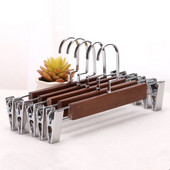 10 ks Vintage drevený vešiak na nohavice, sušenie sukní, nohavíc, šatník, organizér na oblečenie, úložný priestor, vešiak na nohavice, kovový klip, plochý háčik