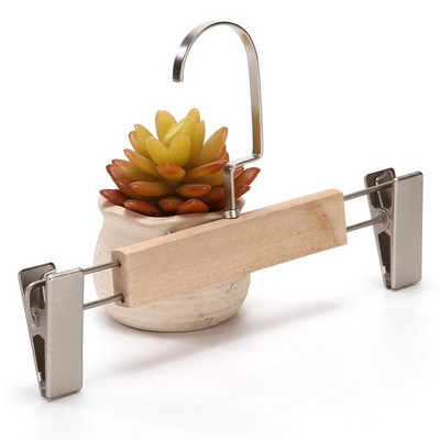 10 ks Vintage drevený vešiak na nohavice, sušenie sukní, nohavíc, šatník, organizér na oblečenie, úložný priestor, vešiak na nohavice, kovový klip, plochý háčik