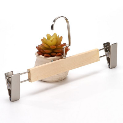 10 ks Vintage drevený vešiak na nohavice, sušenie sukní, nohavíc, šatník, organizér na oblečenie, úložný priestor, vešiak na nohavice, kovový klip, plochý háčik