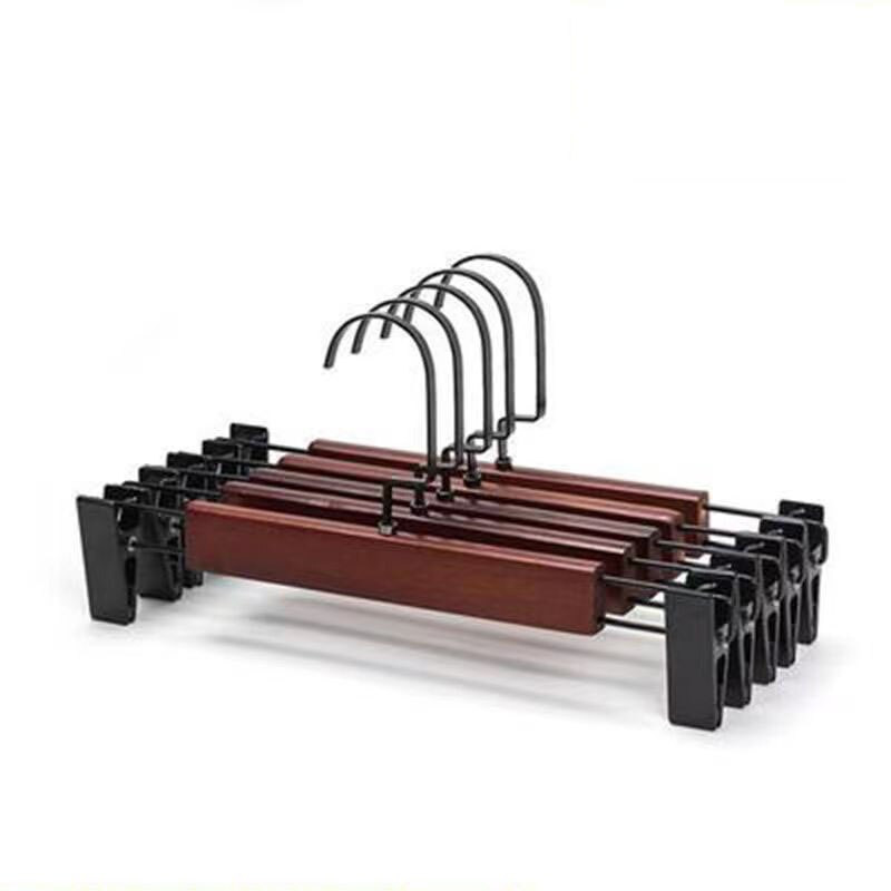 10 ks Vintage drevený vešiak na nohavice, sušenie sukní, nohavíc, šatník, organizér na oblečenie, úložný priestor, vešiak na nohavice, kovový klip, plochý háčik