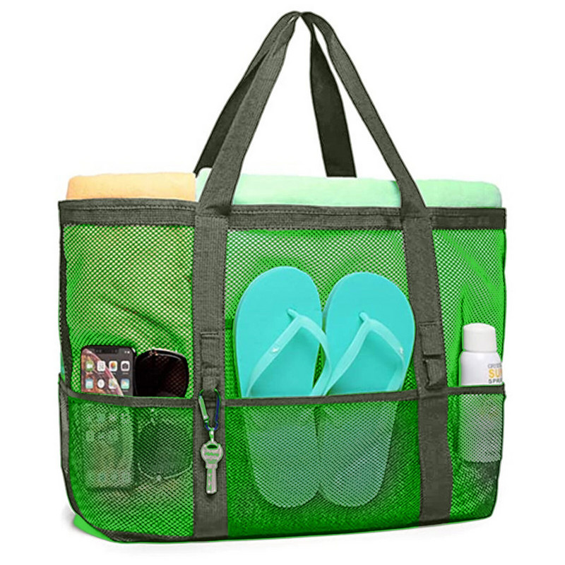 2021 nová letná veľká plážová taška na uteráky, sieťovaná odolná plážová úložná taška na hračky, nepremokavá spodná bielizeň, vrecková plážová taška