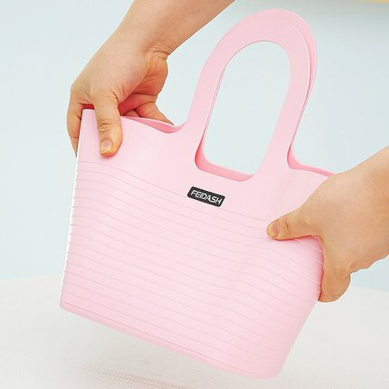 Umývací kôš, prenosný sprchový kôš, úložný kôš na toaletné potreby v kúpeľni, roztomilý kórejský kúpeľňový kôš