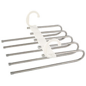 Akcia! 4-dielny vešiak na nohavice, priestorovo úsporný, 5 v 1 vešiak na nohavice, viacnásobný, vyrobený z nehrdzavejúcej ocele, rozťahovateľný na nohavice, jazva