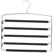 Vešiaky na nohavice, priestorovo úsporné, sada 3 kovových vešiakov, stabilné, protišmykové polstrovanie, otočné tyče na nohavice