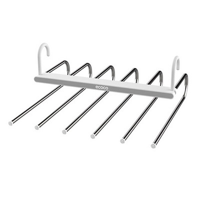 Multifunkčný stojan na nohavice ECOCO, nastaviteľný, na nohavice, na kravaty, vešiak na oblečenie z nehrdzavejúcej ocele, police na uteráky