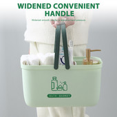 Praktický samoodtokový dizajn odtokových košov, prenosný úložný box do kúpeľne, veľkokapacitný kozmetický košík s rúčkami