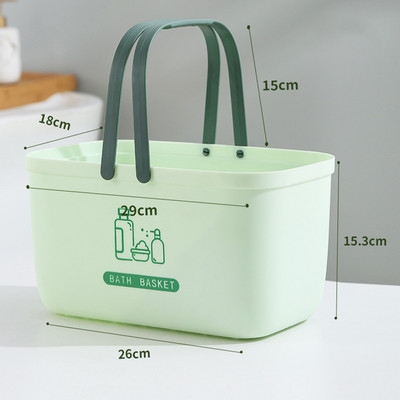 Praktický samoodtokový dizajn odtokových košov, prenosný úložný box do kúpeľne, veľkokapacitný kozmetický košík s rúčkami