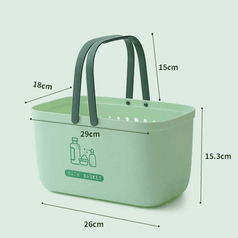 Praktický samoodtokový dizajn odtokových košov, prenosný úložný box do kúpeľne, veľkokapacitný kozmetický košík s rúčkami