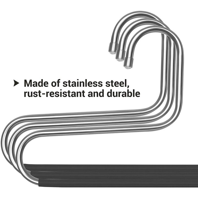 Višenamjenske hlače od 4 komada Neklizajuća bešavna vješalica S-tip 5-slojna polica za hlače Ormar za odlaganje hlača