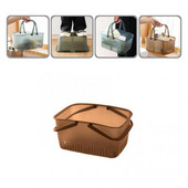 Дропшипинг кошница за горещ кух душ с дръжки PP Няколко дренажни отвора Кошче за душ кабина Офис консумативи Лесно пренасяне