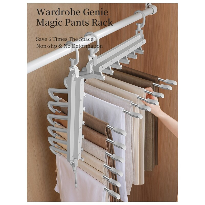 6-poschodové vešiaky na nohavice, vešiak na nohavice, organizér oblečenia, multifunkčný vešiak na nohavice, priestorovo úsporné vešiaky na nohavice