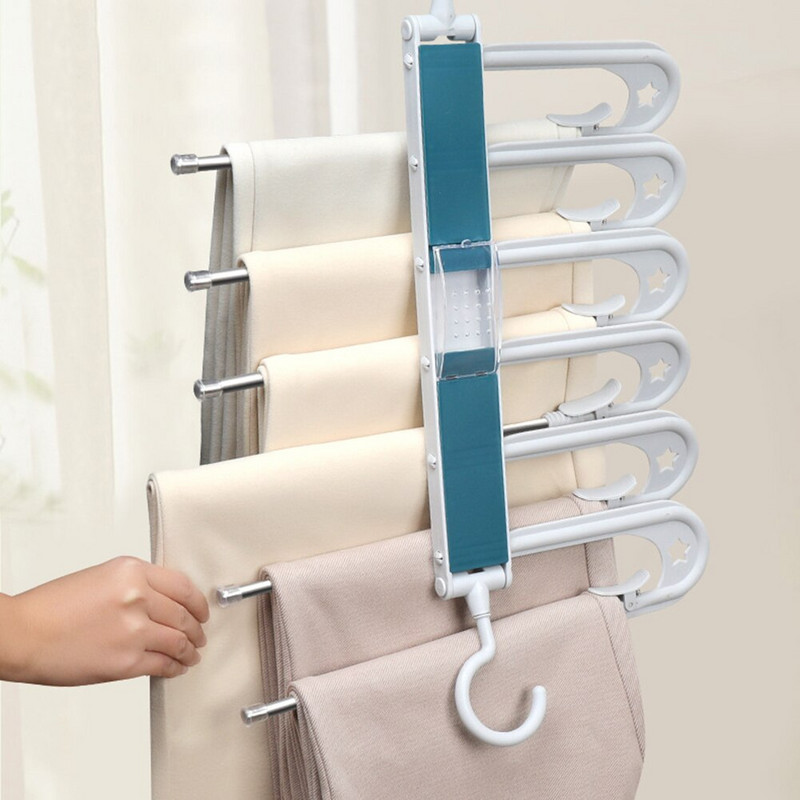 Teleskopinės sulankstomos pakabos Neslystančios kelnių kabyklos Stabilios, patvarios, nerūdijančios, džiovinimo drabužių kabyklos, skirtos drabužių spintai ir spintos tvarkyklei