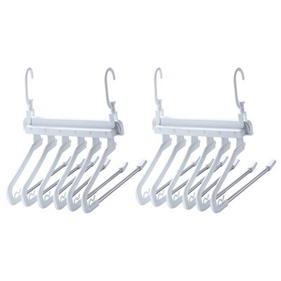 Suport pentru pantaloni cu 6 niveluri Umeraș pentru pantaloni Organizare de îmbrăcăminte Umeraș multifuncțional pentru pantaloni Suport pentru pantaloni care economisește spațiu