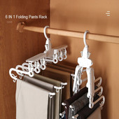 6 in 1 Magic pükste nagi riidepuud Multifunktsionaalne kokkupandav püksiriiul Lipsu nagi riiulid magamistoa kapp Korraldaja riidekapp panipaik