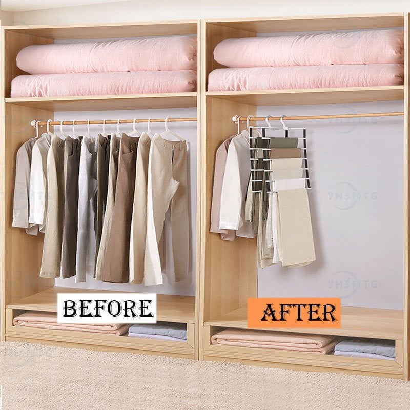 YHSMTG Suport pentru cuier pentru pantaloni 6/8 straturi Suport pentru depozitare haine Organizator pentru garderobă Cârlig pentru prosoape Depozitare și organizare pentru rufe pentru pantaloni